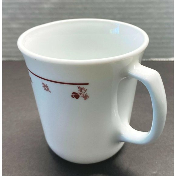 Corelle Burgundy Rose Coffee Mug Tea Cup White 3.5" Tall - Picture 6 of 7